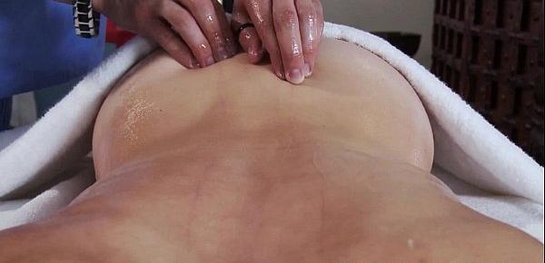  Oily massage babe Jenni Lee fingered
